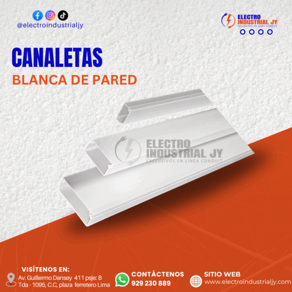 CANALETA BLANCA DE PARED